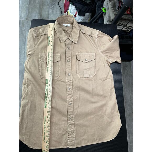 JW Hulme Mens Field Utility Shirt Button Up Longsleeve Tan Size Large - Picture 5 of 10